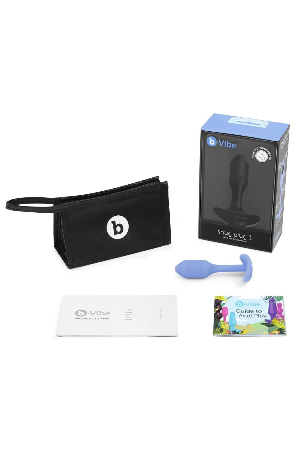 B-Vibe Snug Plug 1 - Korek analny, Fioletowy, 8, 6 cm