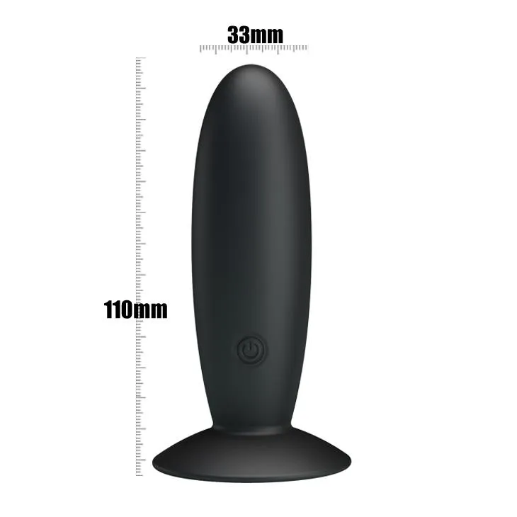 Анальная пробка Pretty Love Butt Plug Massager, 11 см (черный)