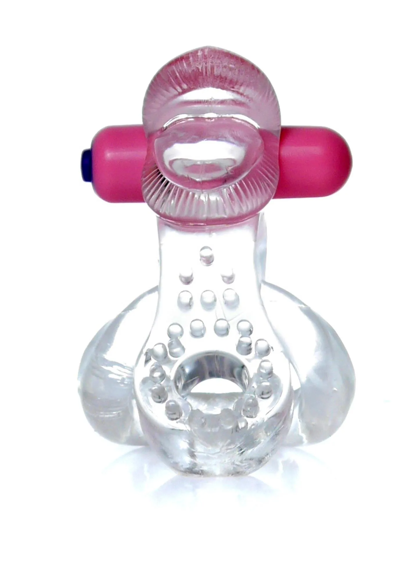 Виброкольцо B - Series EasyLove Tongue Vibro CockRing, 9.5 см (прозрачный)