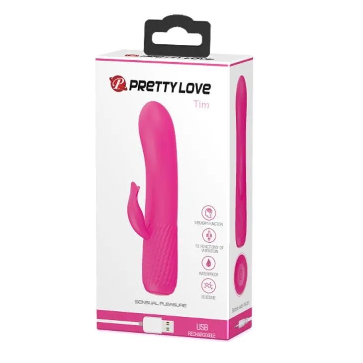 Вібратор-кролик Pretty Love Tim Pink, 15 см (рожевий)