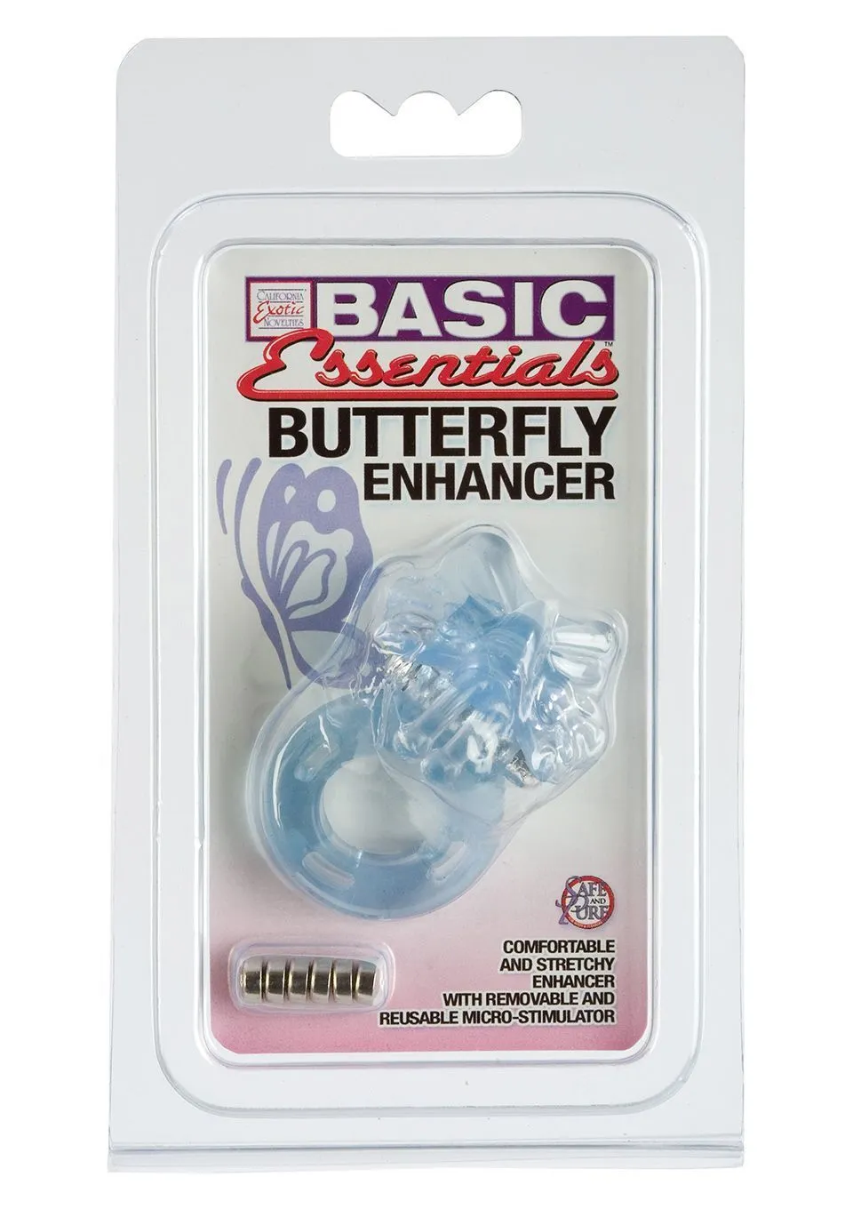 Ерекційне кільце з вібрацією CalExotics Butterfly Enhancer, 6 см (блакитний)