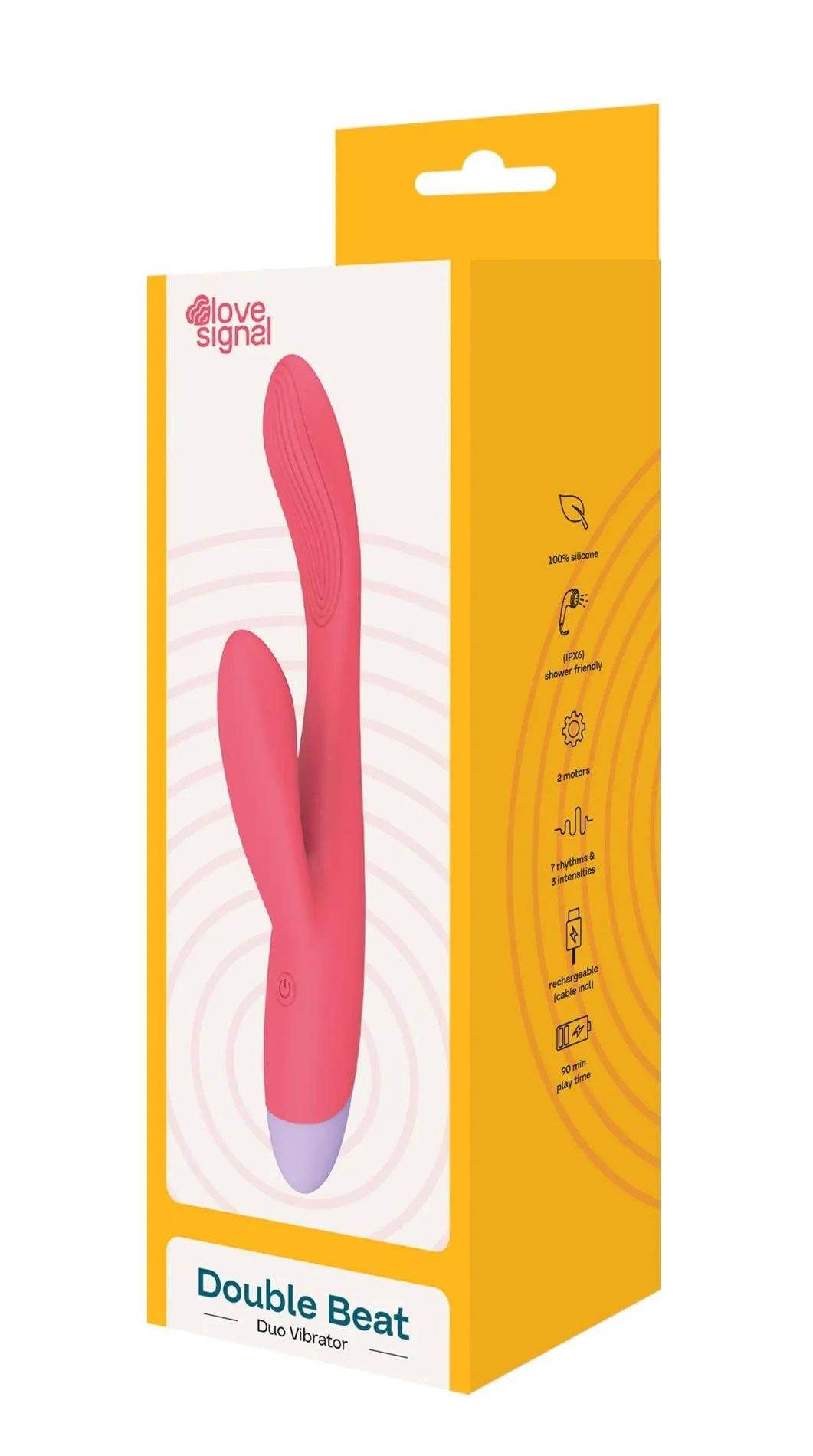 Вибратор-кролик Dream Toys Double Beat, 19 см (красный)
