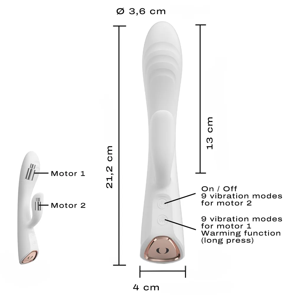 Dorcel Flexi Rabbit - Wibrator królik, Biały, 21, 2 cm