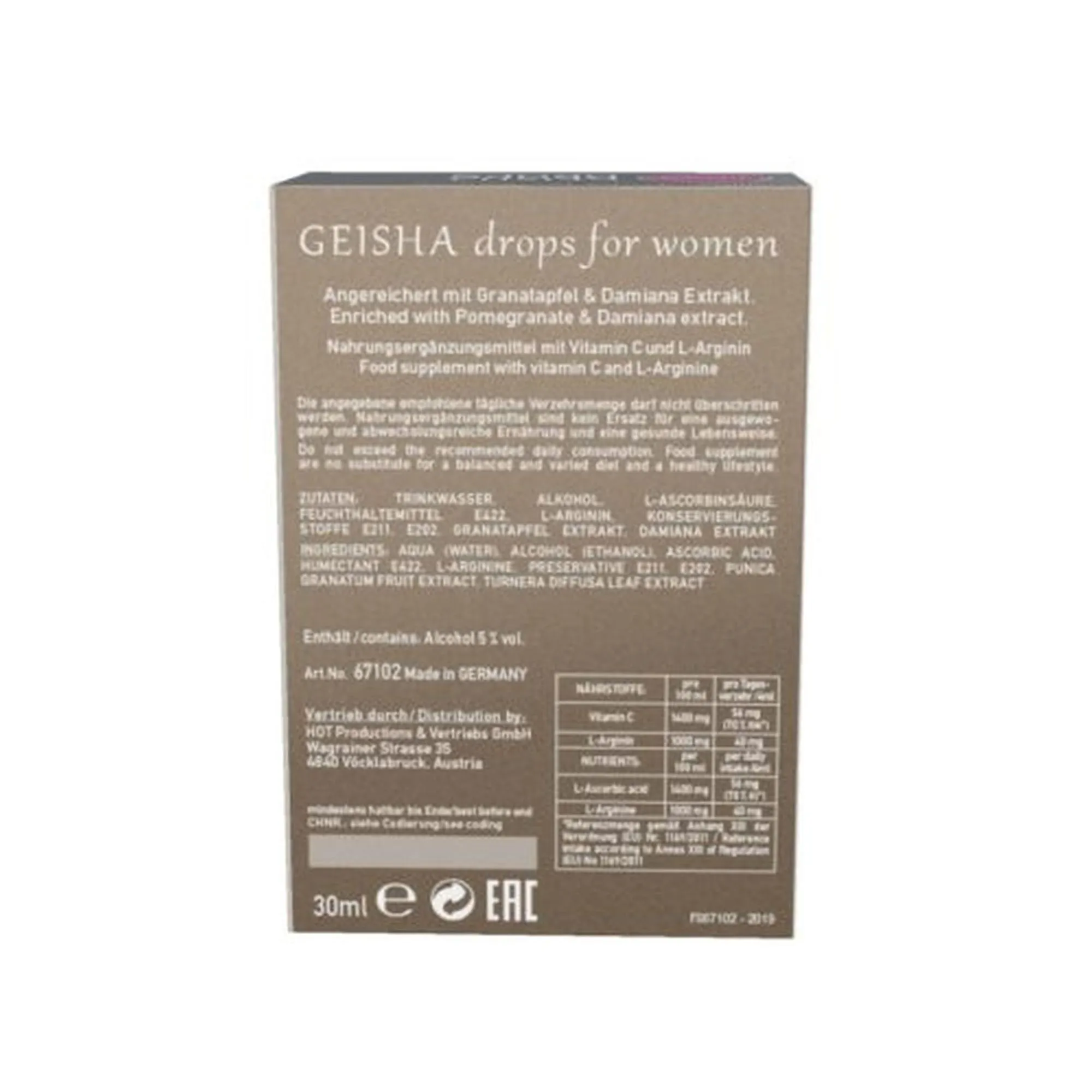 Hot Geisha Drops - Krople, 30 ml