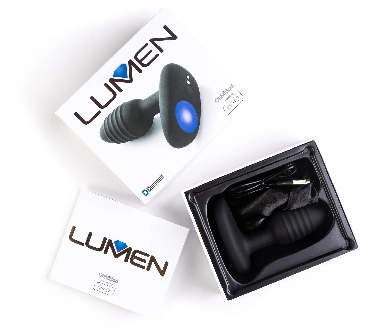 Анальная пробка Kiiroo OhMiBod Lumen, 10,1 см (черный)