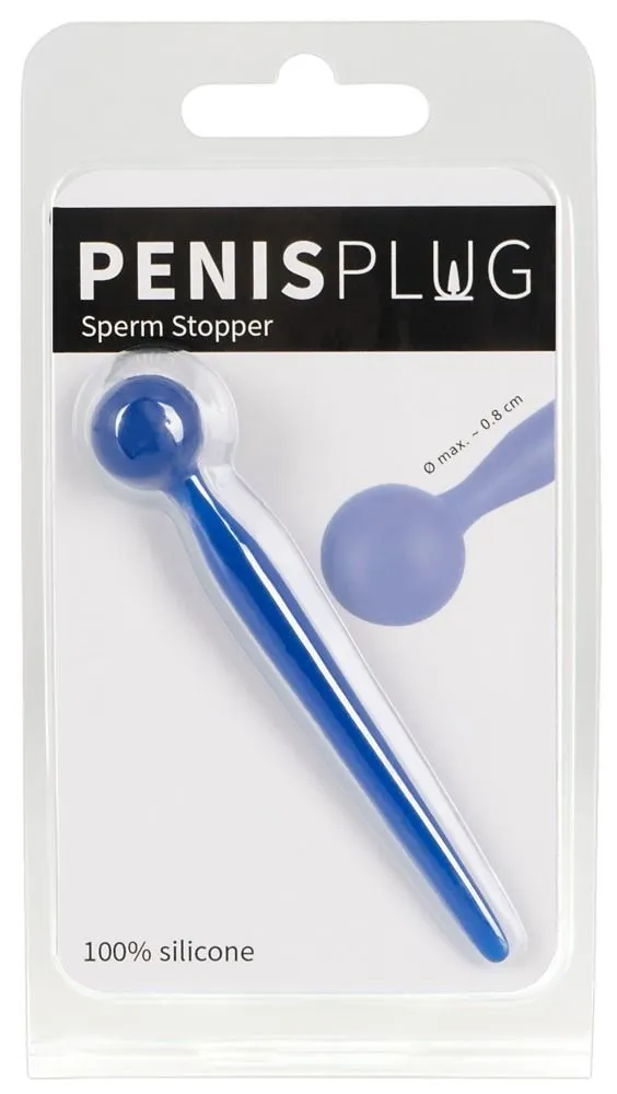 Уретральний стимулятор Penis Plug Sperm Stopper, 9,6 см (синій)