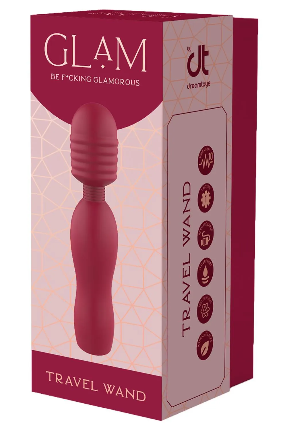 Вибратор Glam Travel Wand, 14.5 см (розовый)