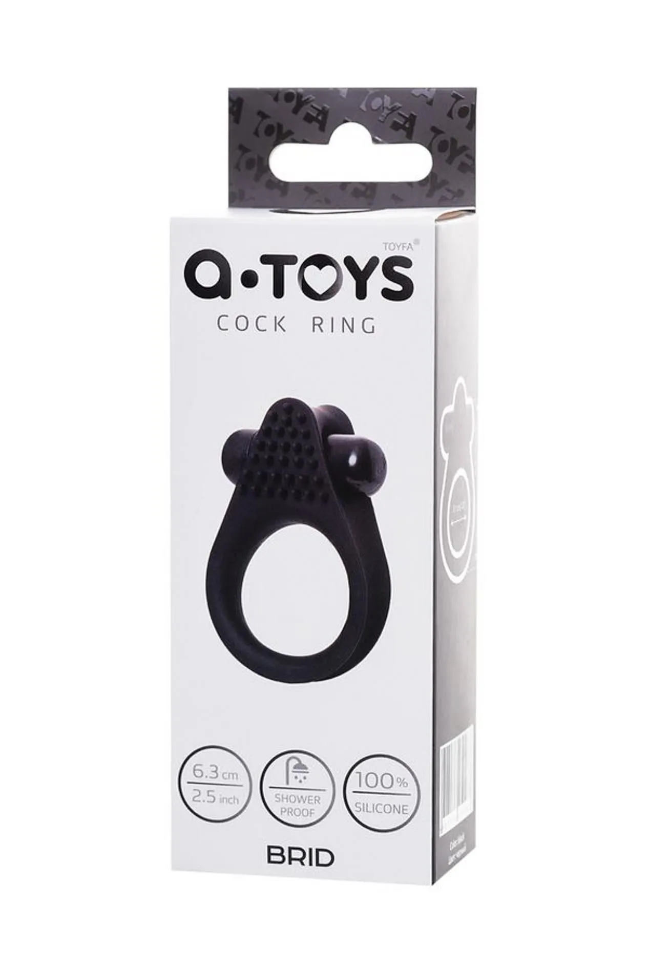 Эрекционное кольцо A-Toys BRID, 6.3 см (черный)