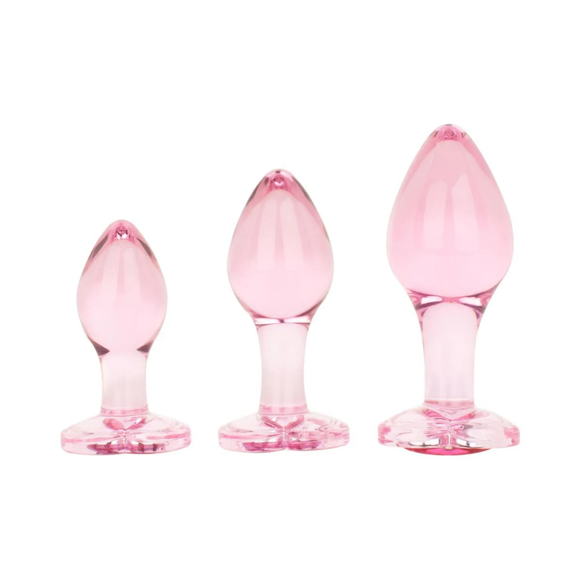 Easytoys Anal Plug Glass - Korek analny, Różowy, 8.3 cm, M