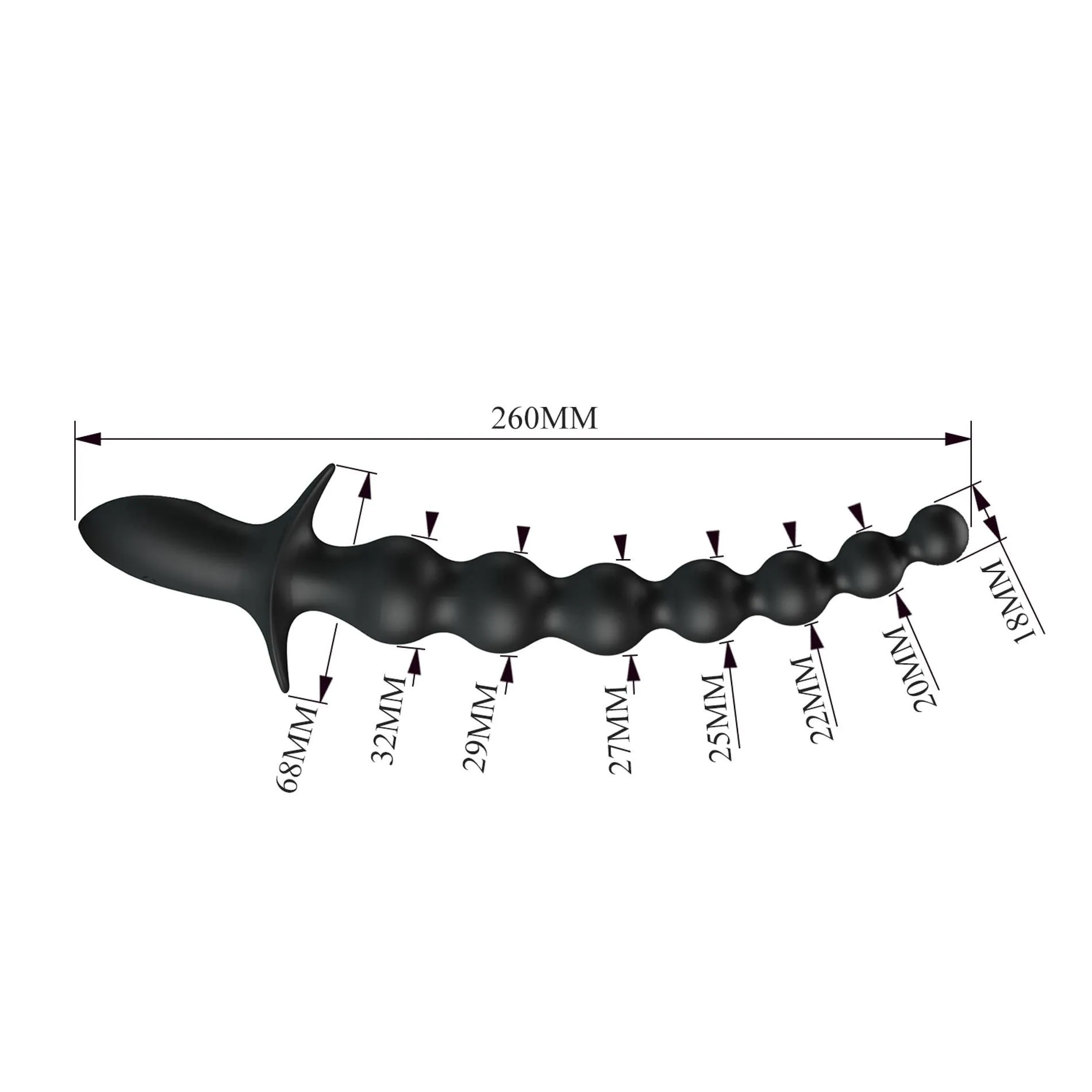 Pretty Love Dedron 10" - Wibrator, Czarny, 26 cm