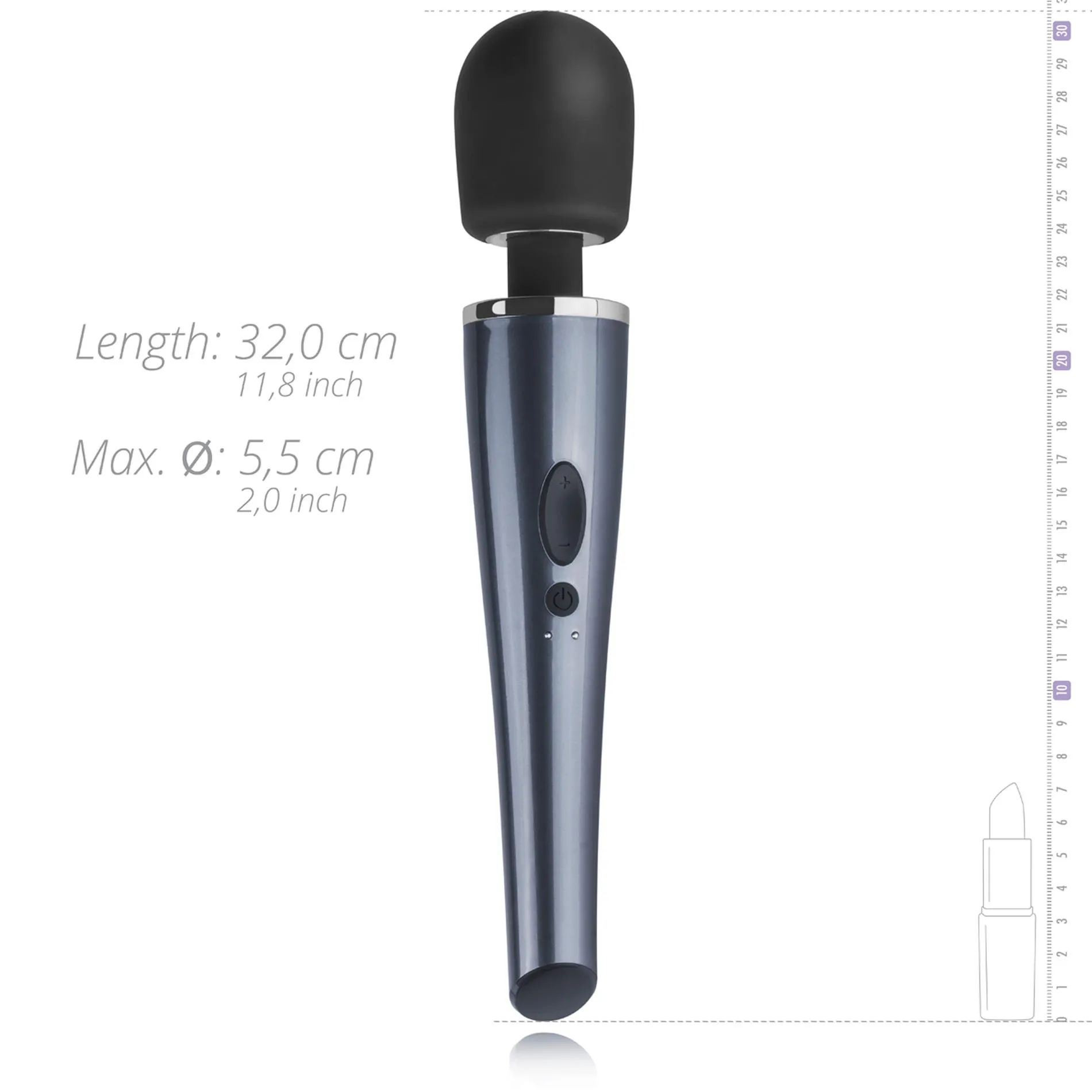 Вибромассажер Teazers Lightning Wand, 32 см (черный)