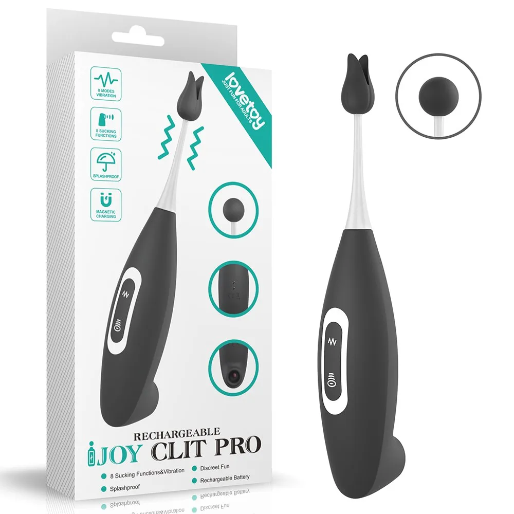 Lovetoy Rechargeable Clit Pro - Wibrator łechtaczkowy, Czarny, 19 cm