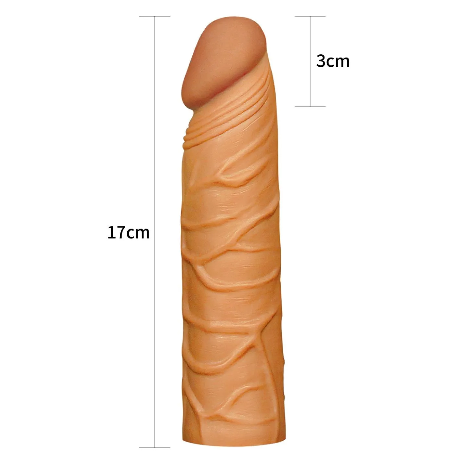 Lovetoy Pleasure X-Tender - Nakładka na penisa, Brązowy, 17 cm