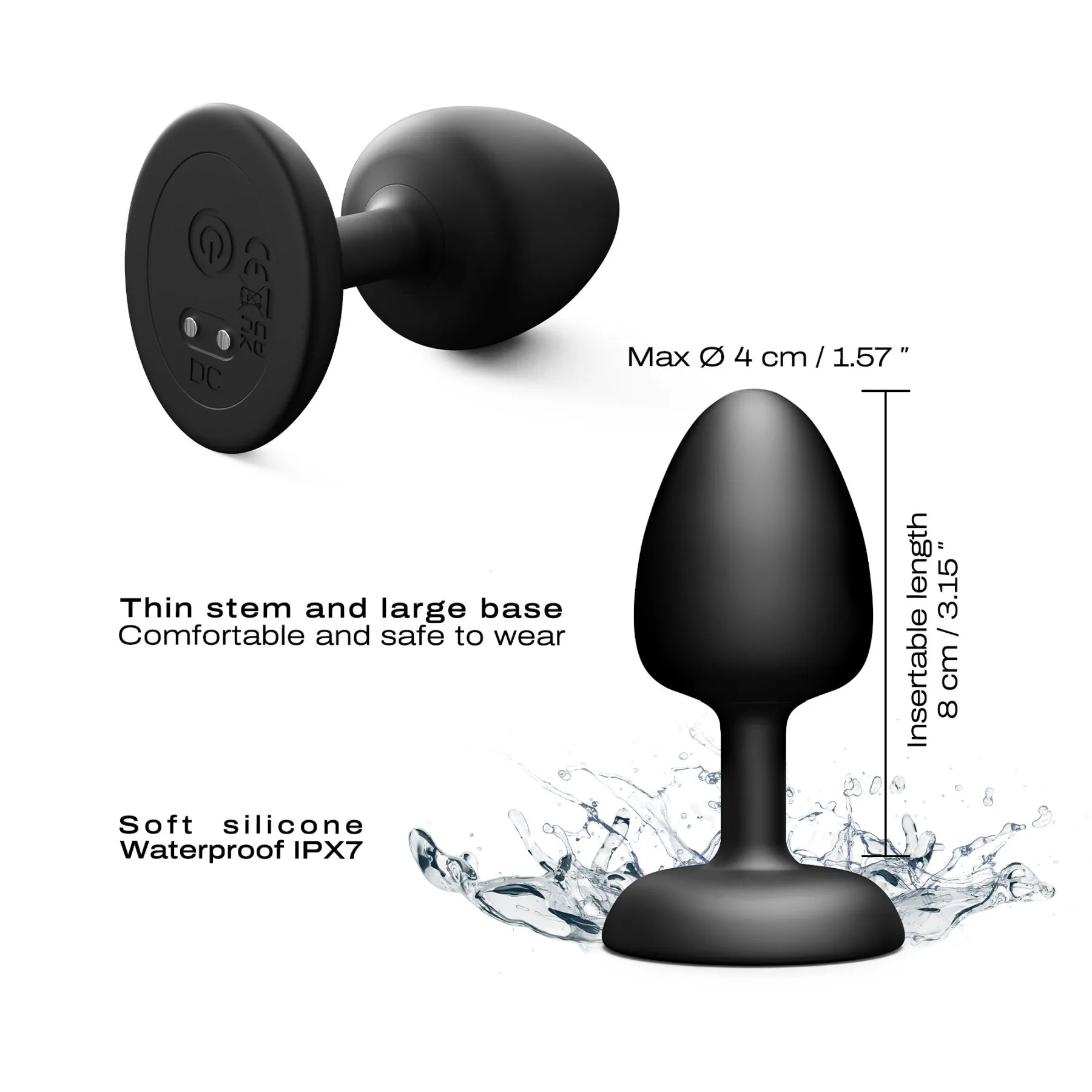 Анальна пробка Dorcel Geisha Plug Infinite M, 8.5 см (чорний)