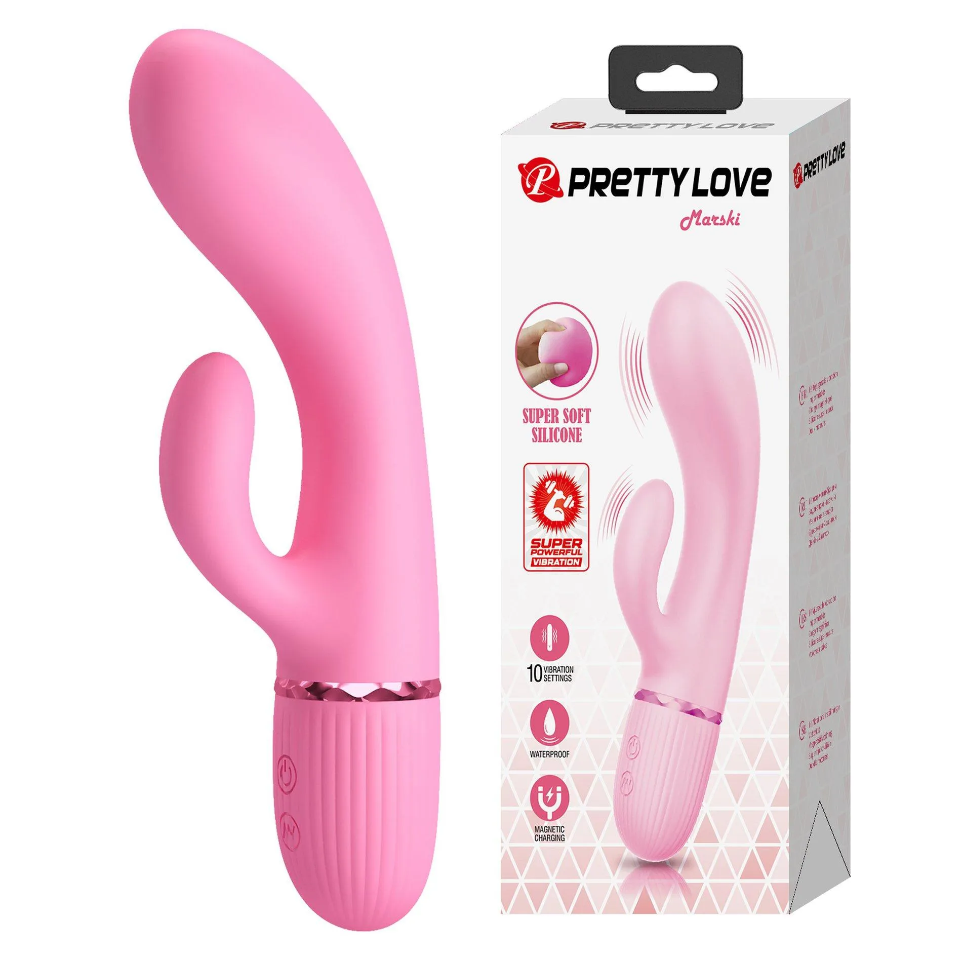 Вибратор-кролик Pretty Love Marski, 18 см (розовый)