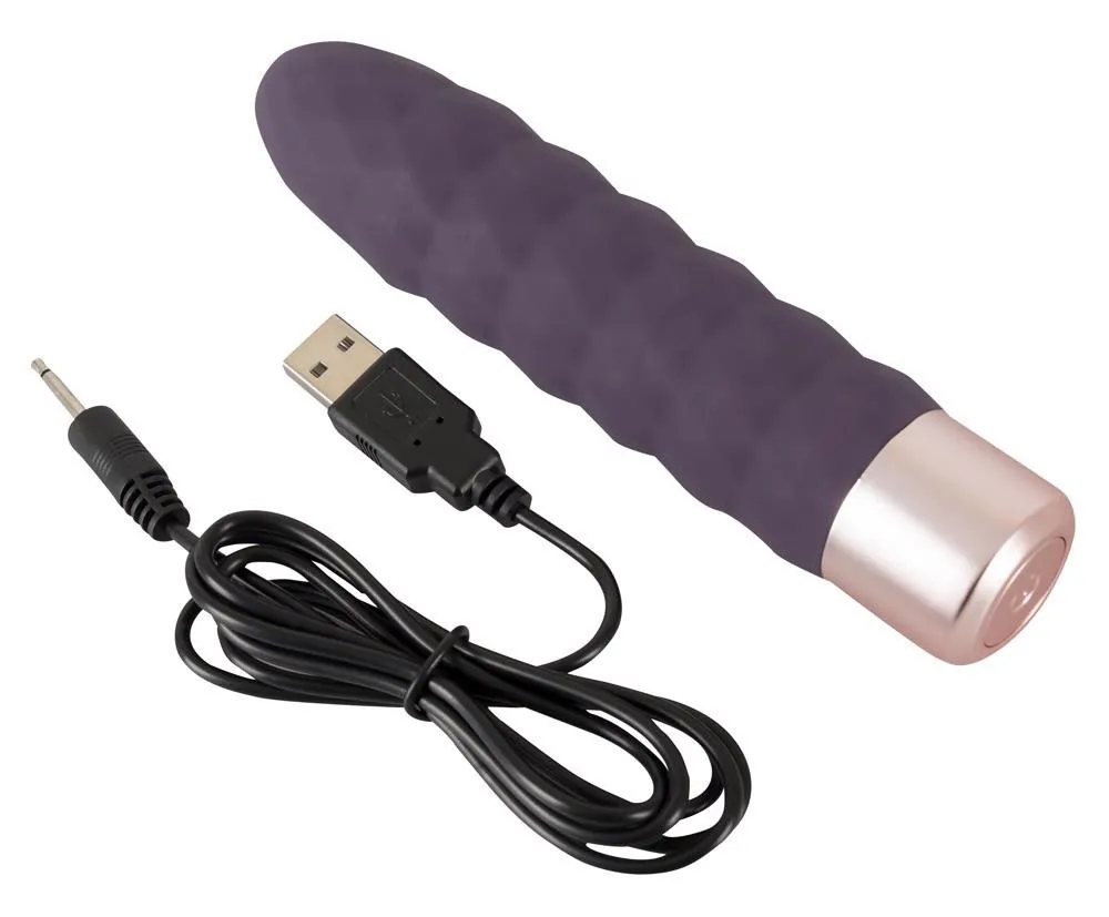 Elegant Series Diamond Vibe - Mini-wibrator, Fioletowy, 15 cm