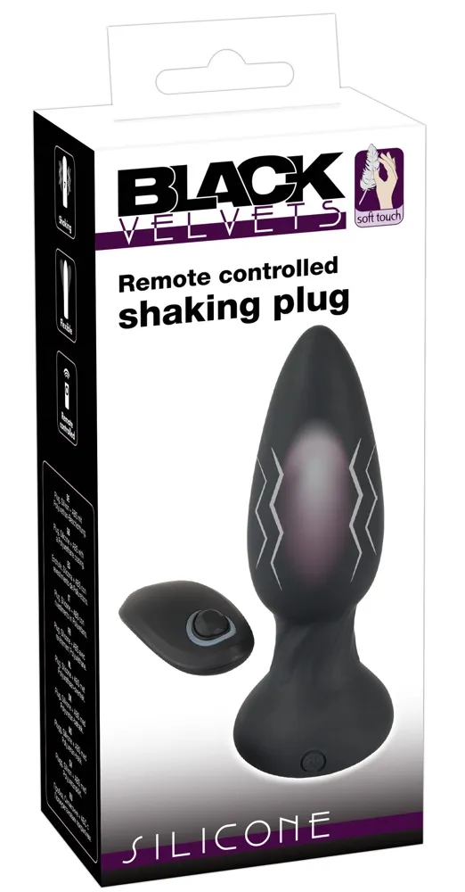Анальная пробка Orion Black Velvets RC Shaking Plug, 14,2 см (черный)