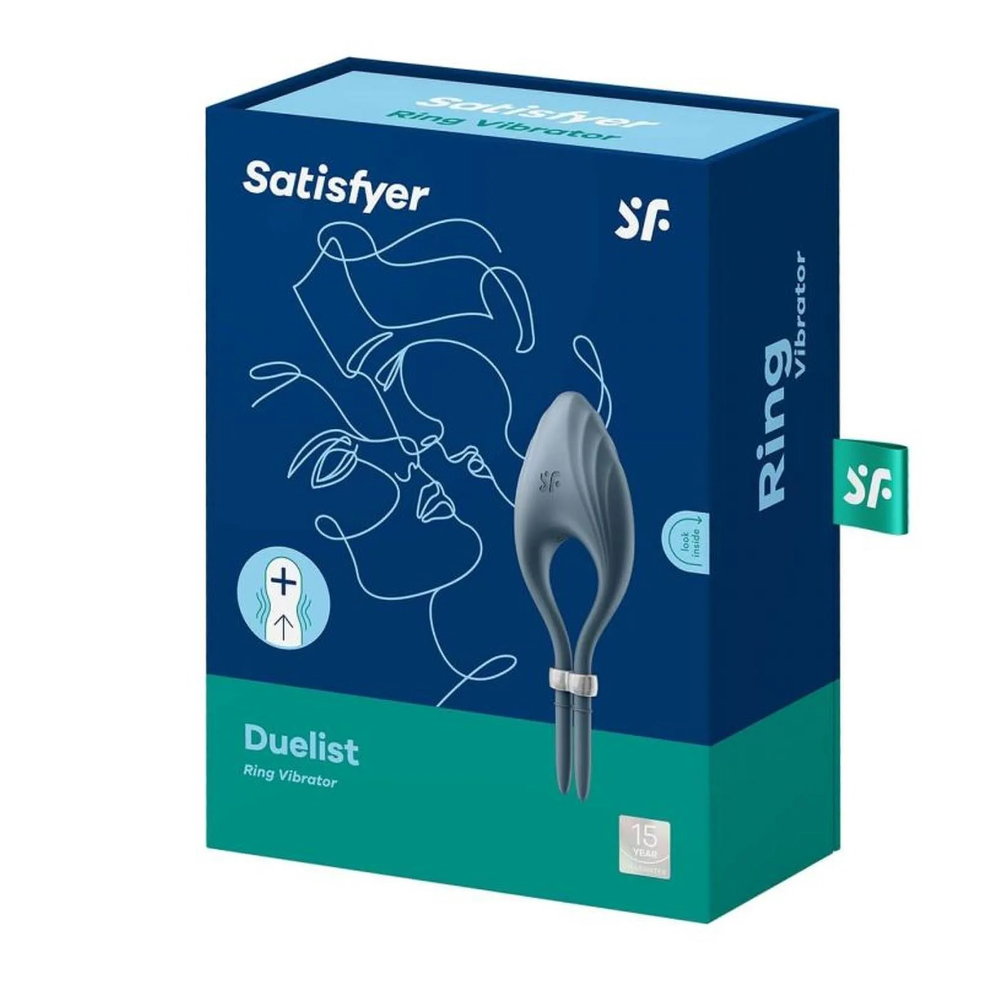 Satisfyer Duelist Ring - Pierścień wibracyjny, Niebieski, 14.2 cm