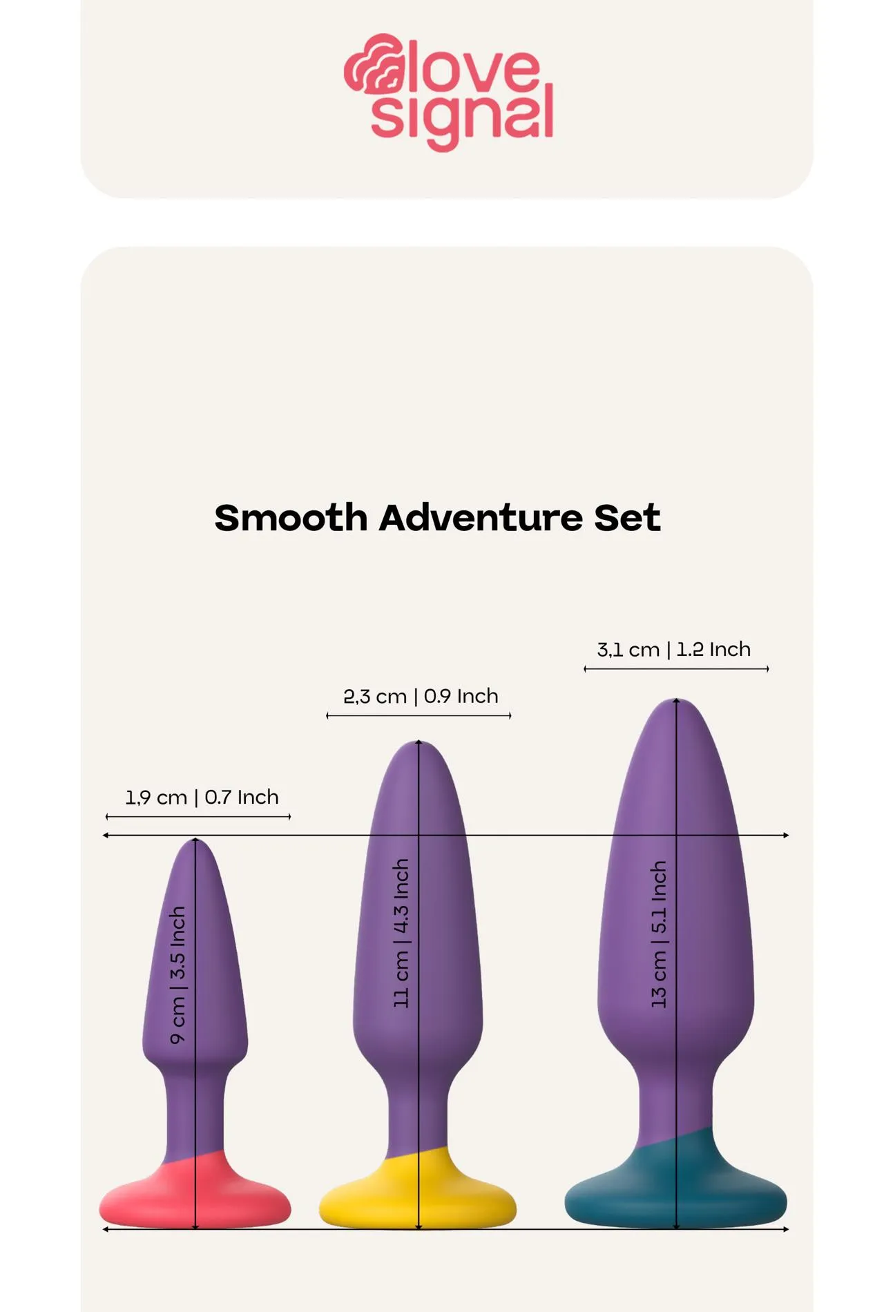 Dream Toys Smooth Adventure Set - Zestaw korków analnych, Multi, 9 cm