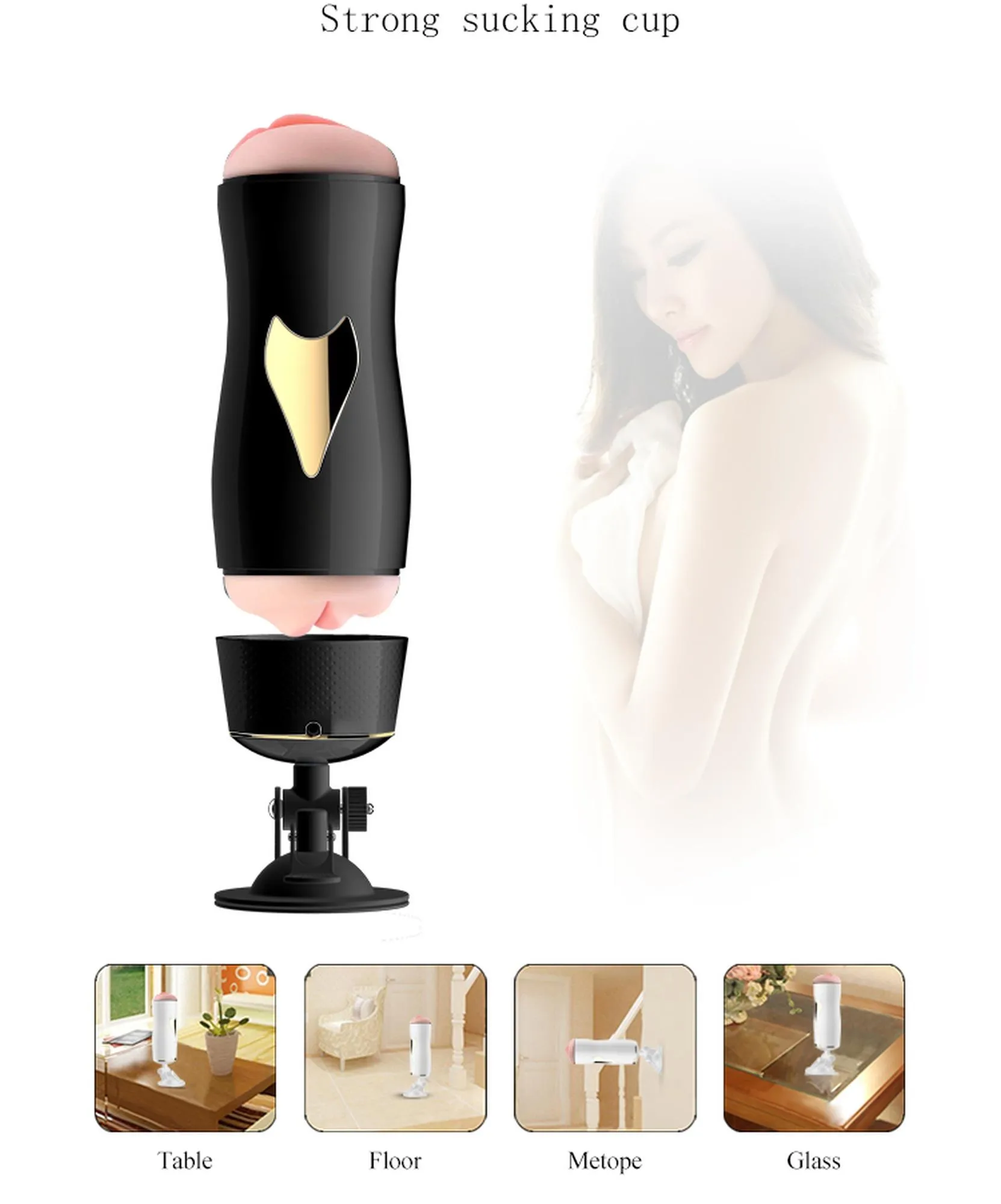 B - Series Fox Fox - Masturbator automatyczny, Czarny, 24.8 cm