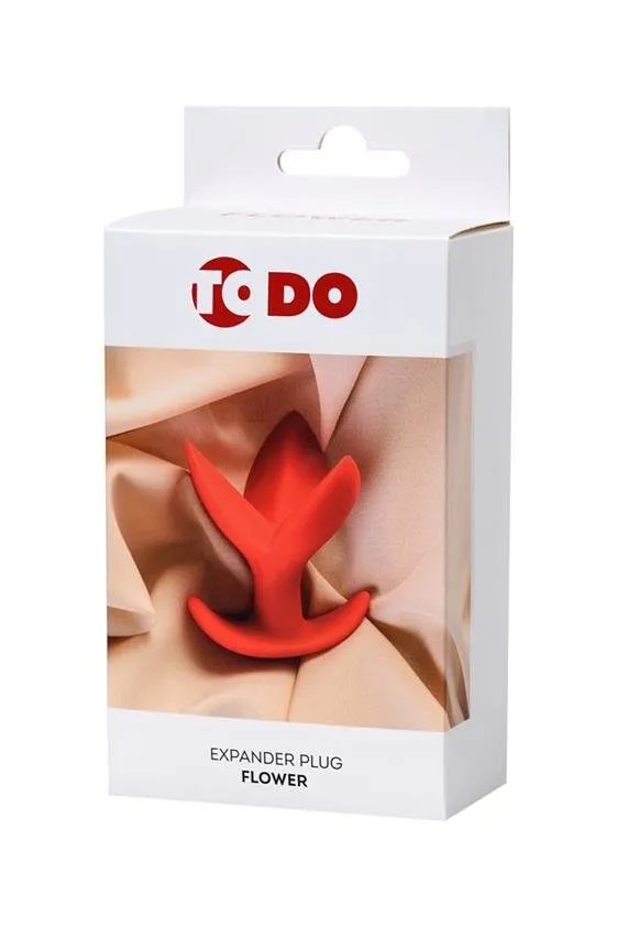 Анальная пробка ToDo Expander Plug Flower, 9 см (красный)