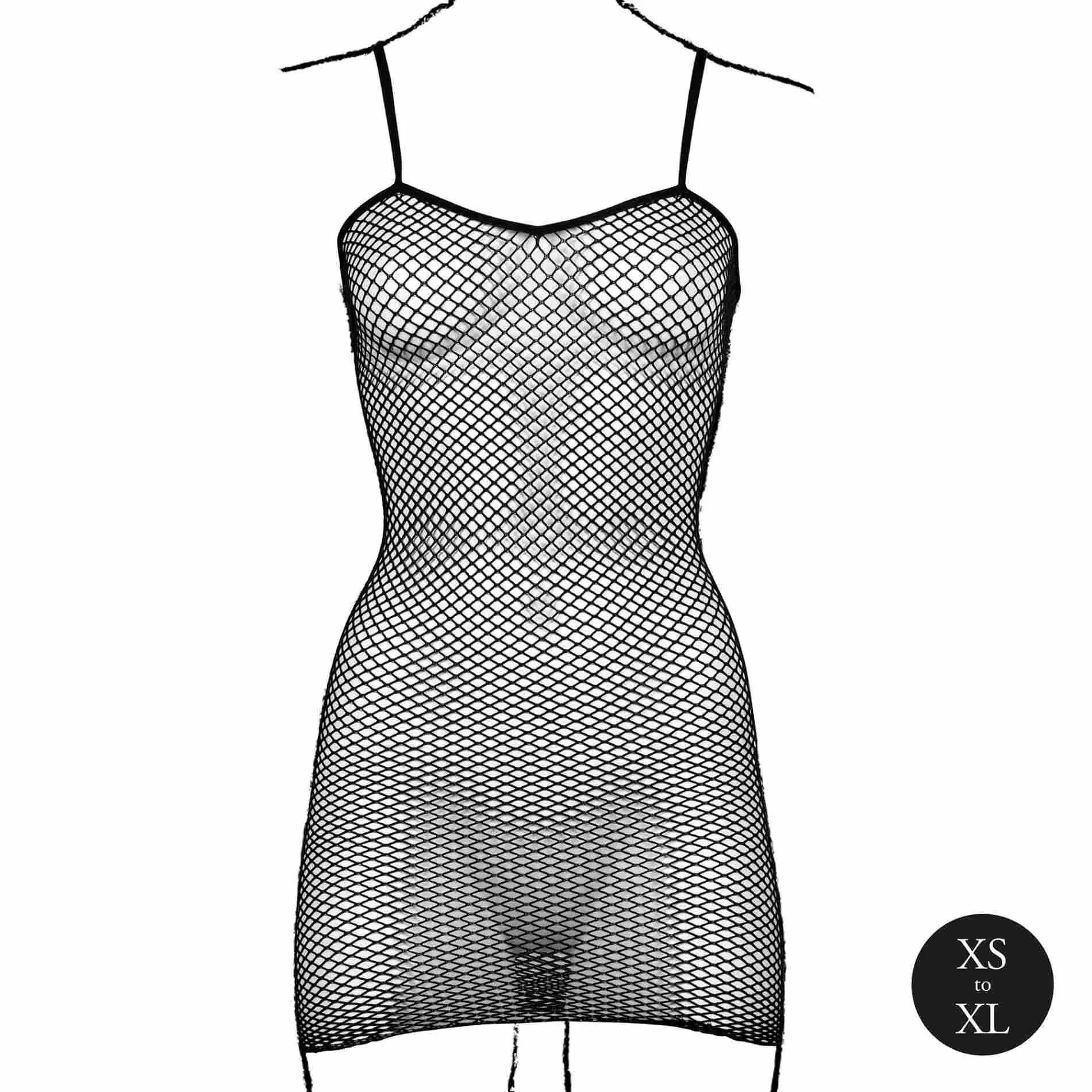 Мини-платье Le Désir With Fishnet Structure, One Size (черный)