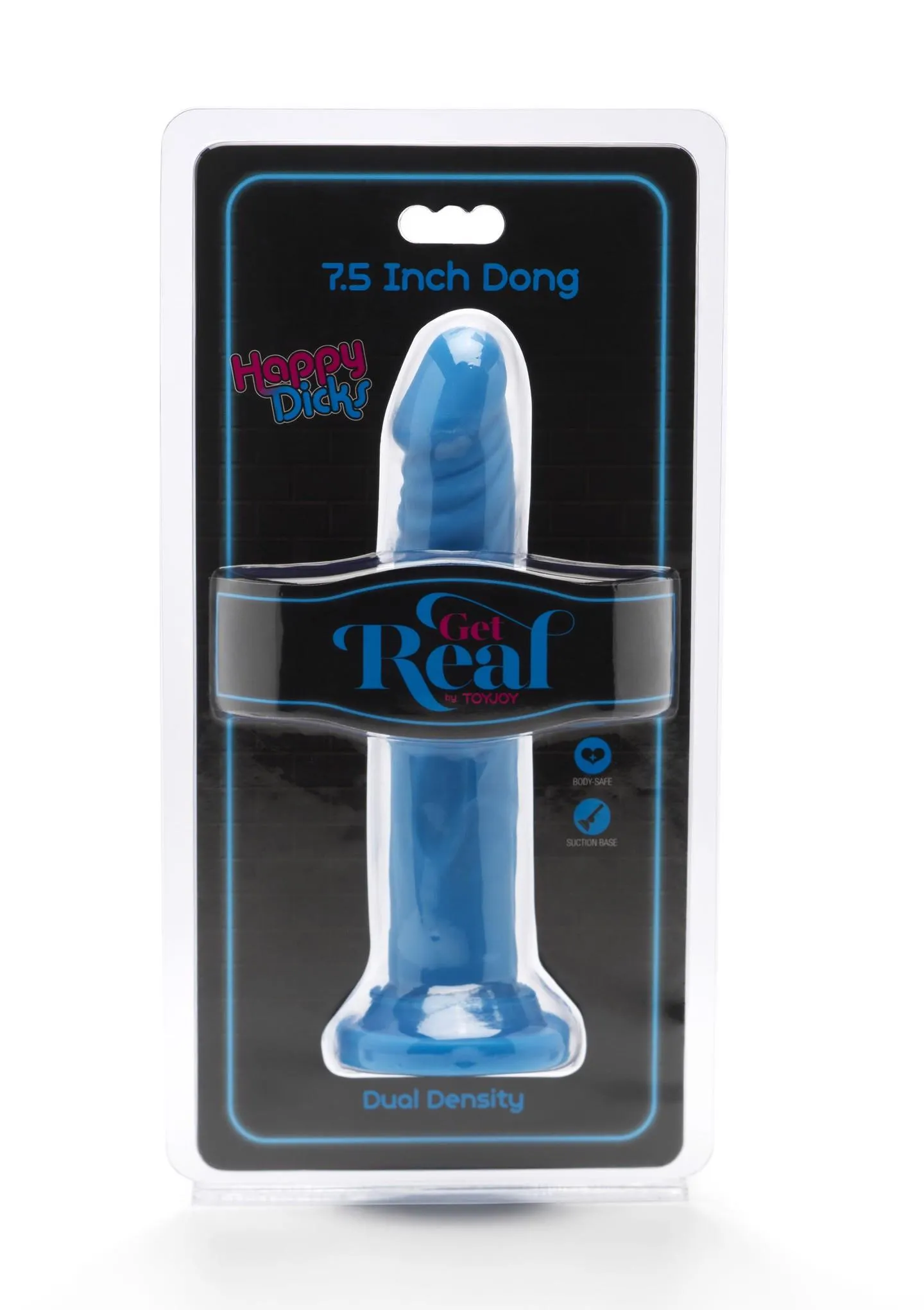 TOYJOY Happy Dicks Dong 7.5 In - Dildo, Niebieski, 19 cm