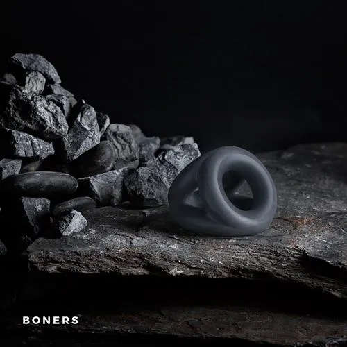 Boners Open Cocksling - Potrójny pierścień erekcyjny, Szary, 5, 5 cm