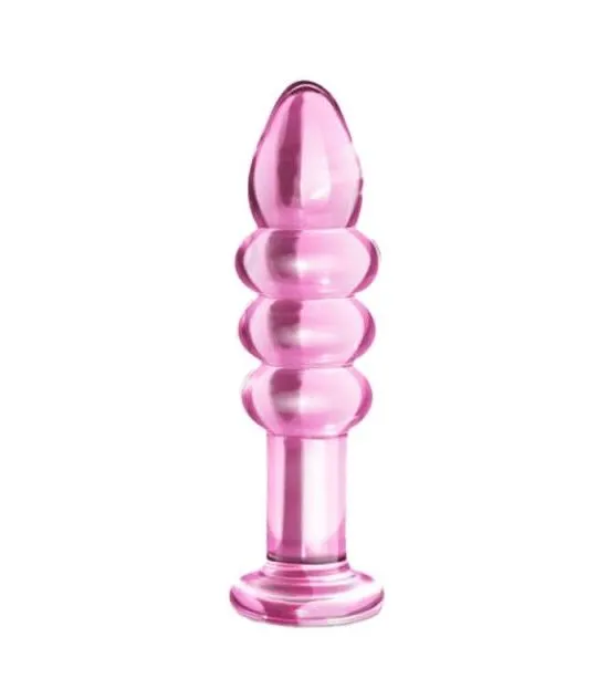 Анальна пробка LoveToy Glass Romance 5.5 ", 14 см (рожевий)