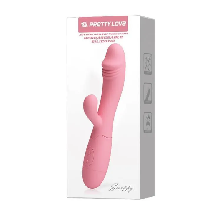 Вібратор-кролик Pretty Love Snappy Flesh, 19.5х3.2 см (рожевий)