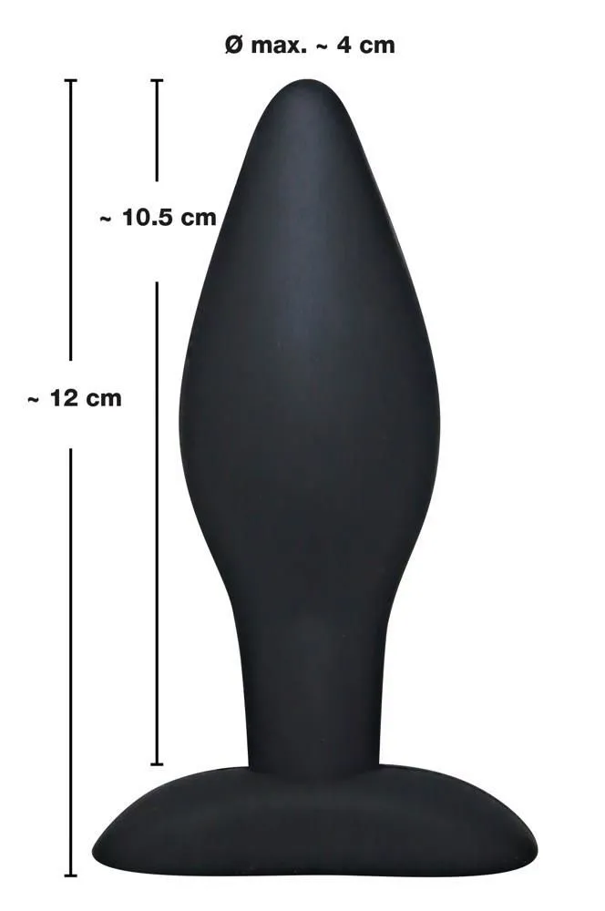 Анальна пробка Black Velvets Large, 12 см (чорний)