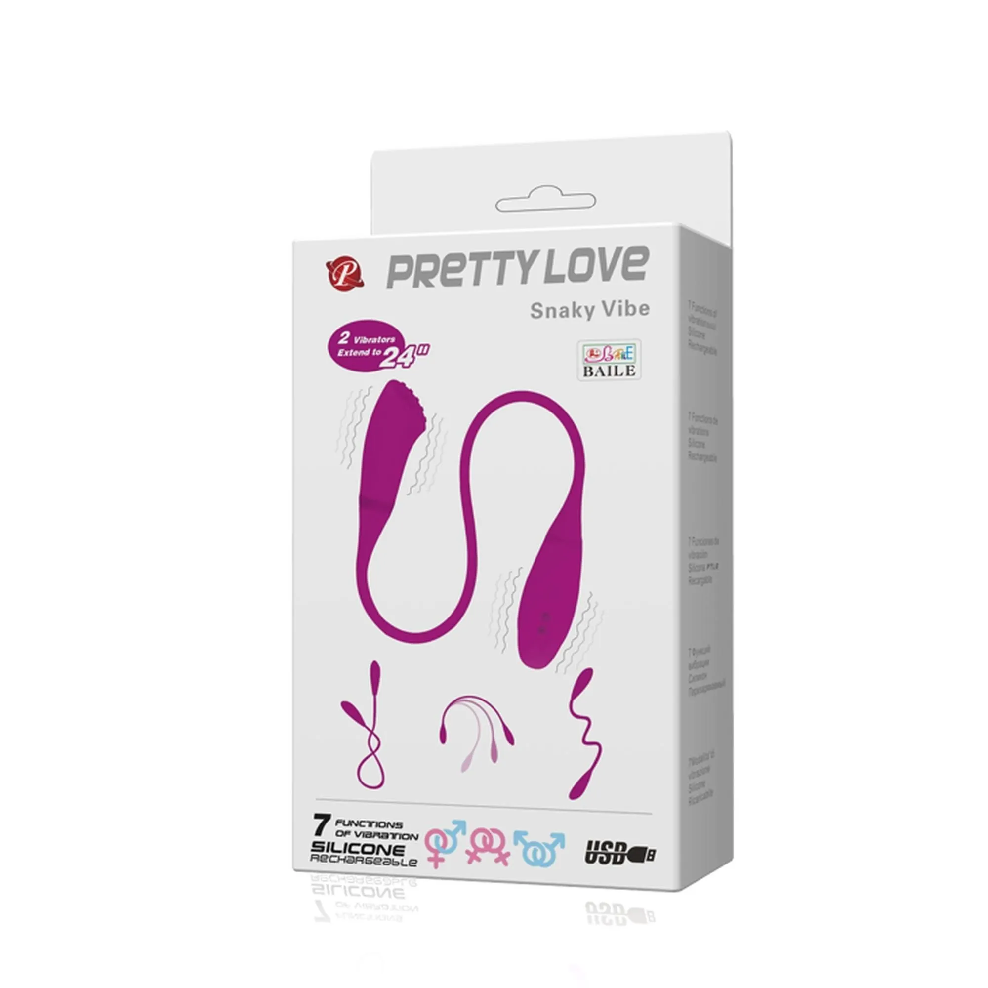 Вібратор Pretty Love Snaky Vibe, 60 см (рожевий)