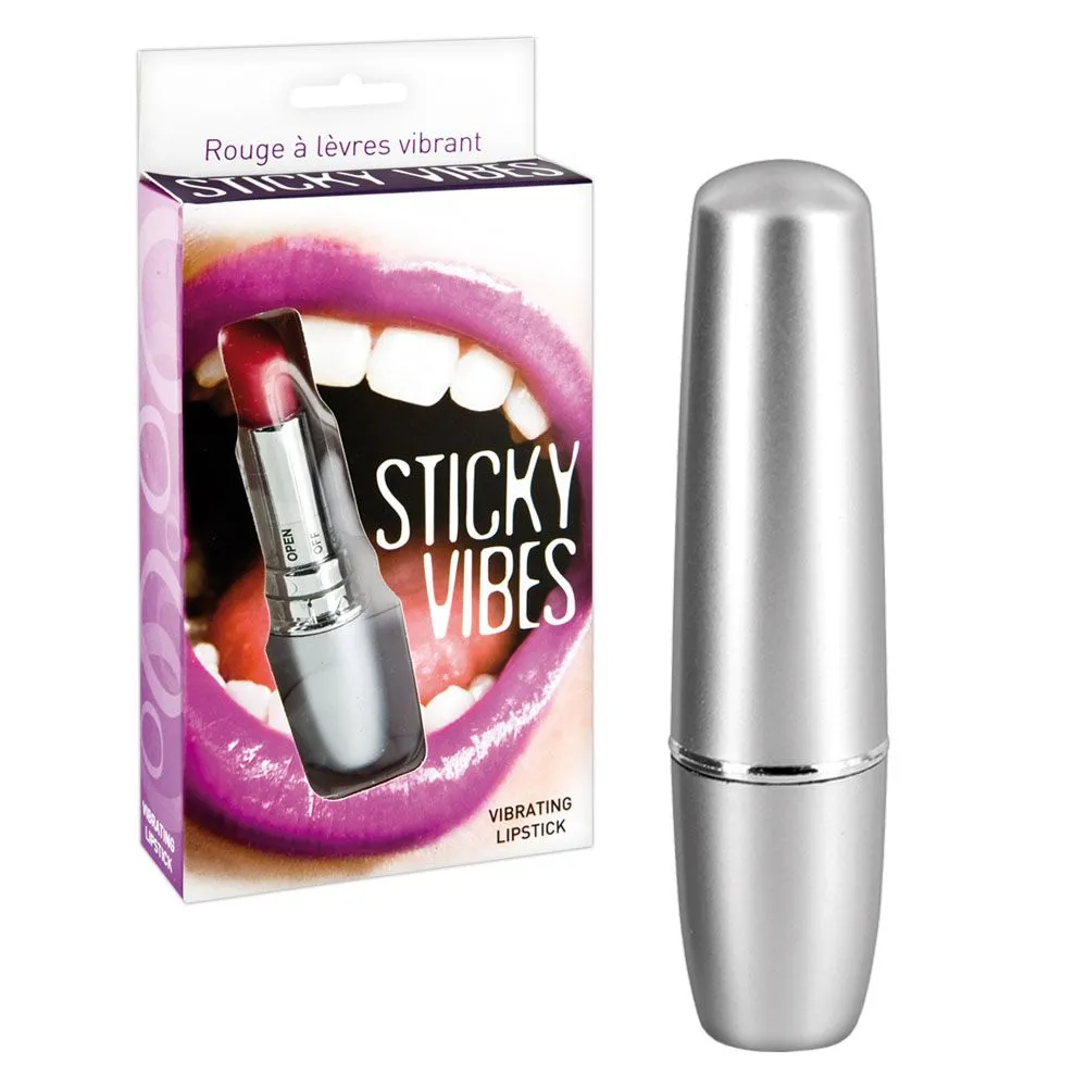 Міні-вібратор Glamy Sticky Vibes Silver, 9 см (рожево-сріблястий)