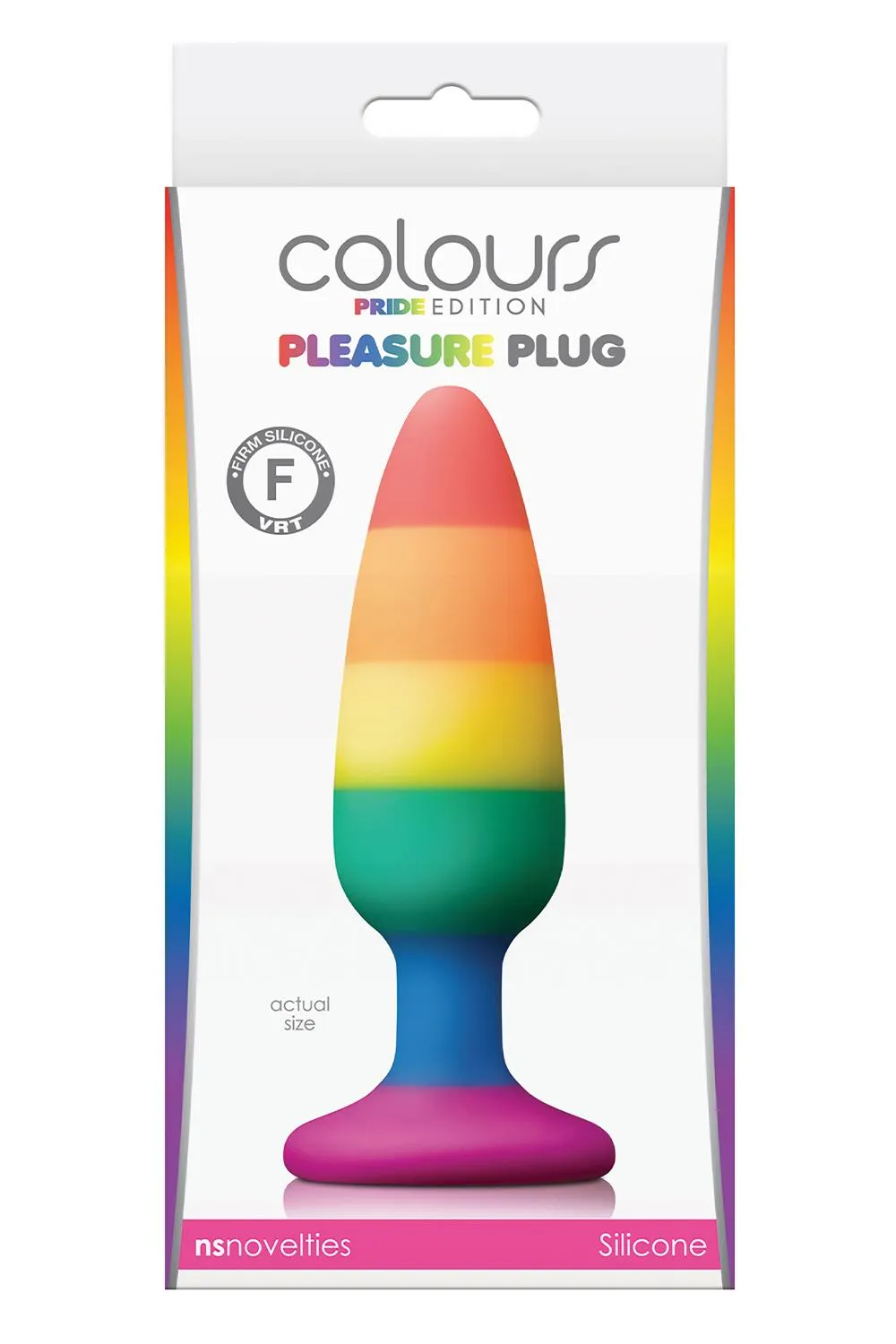 Анальная пробка Colours Pleasure Medium Plug Pride Edition, 13.3 см (мульти)