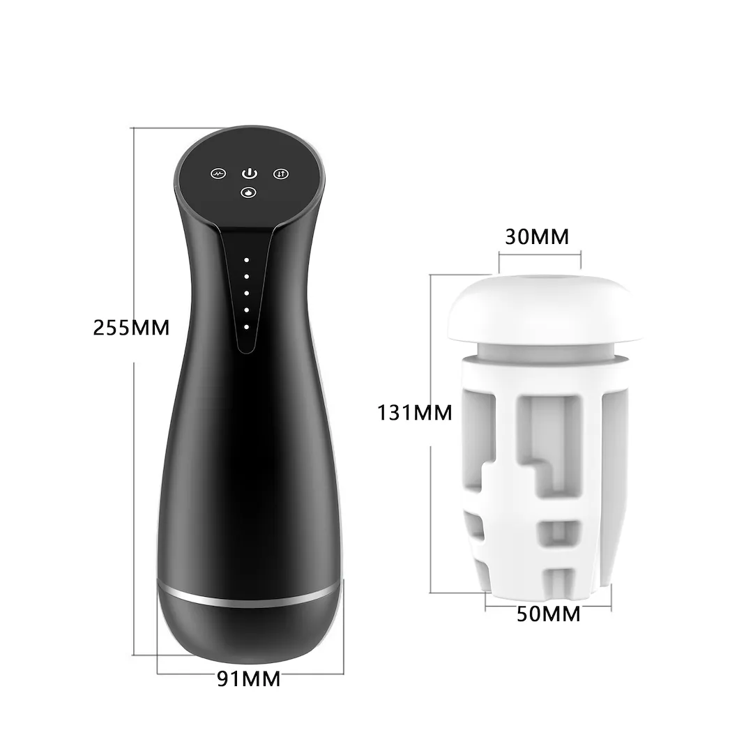 EROSPACE Men's Play B6 - Automatyczny masturbator z wibracją, Czarny, 25.5 cm