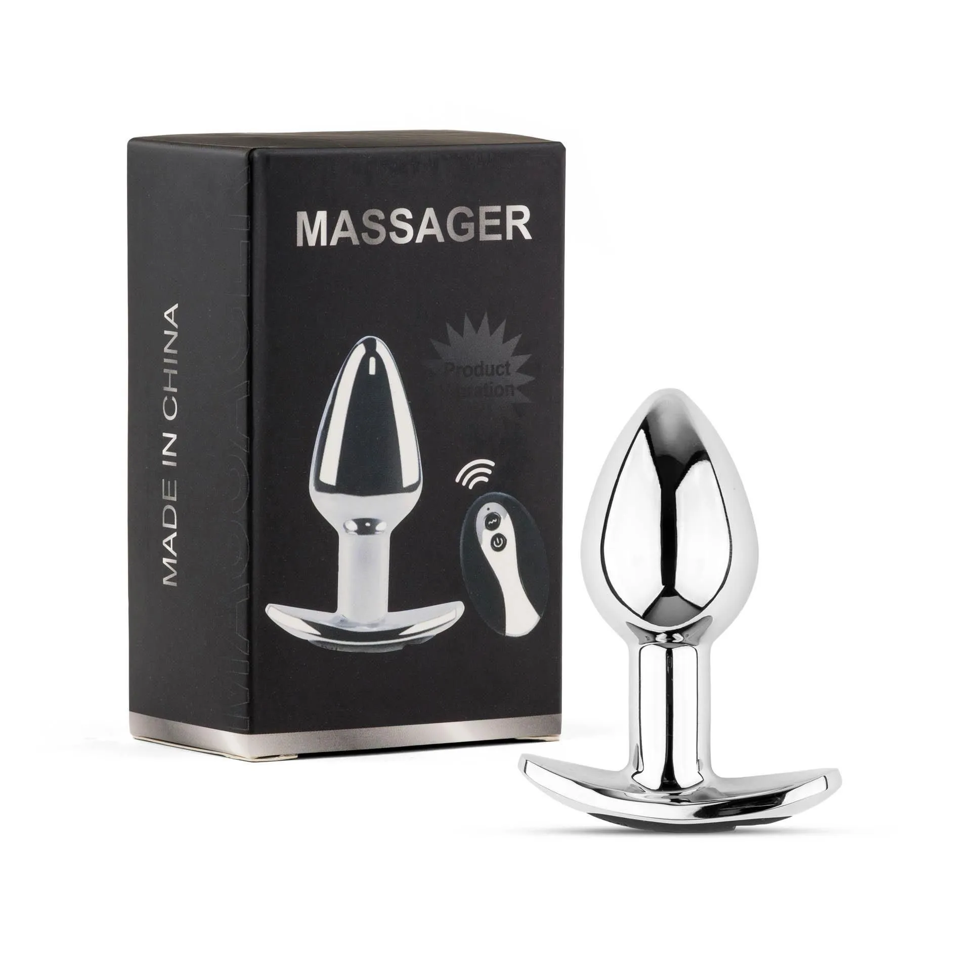 Анальная пробка B - Series HeavyFun Metal Butt Plug M, 8.6 см (серебристый)