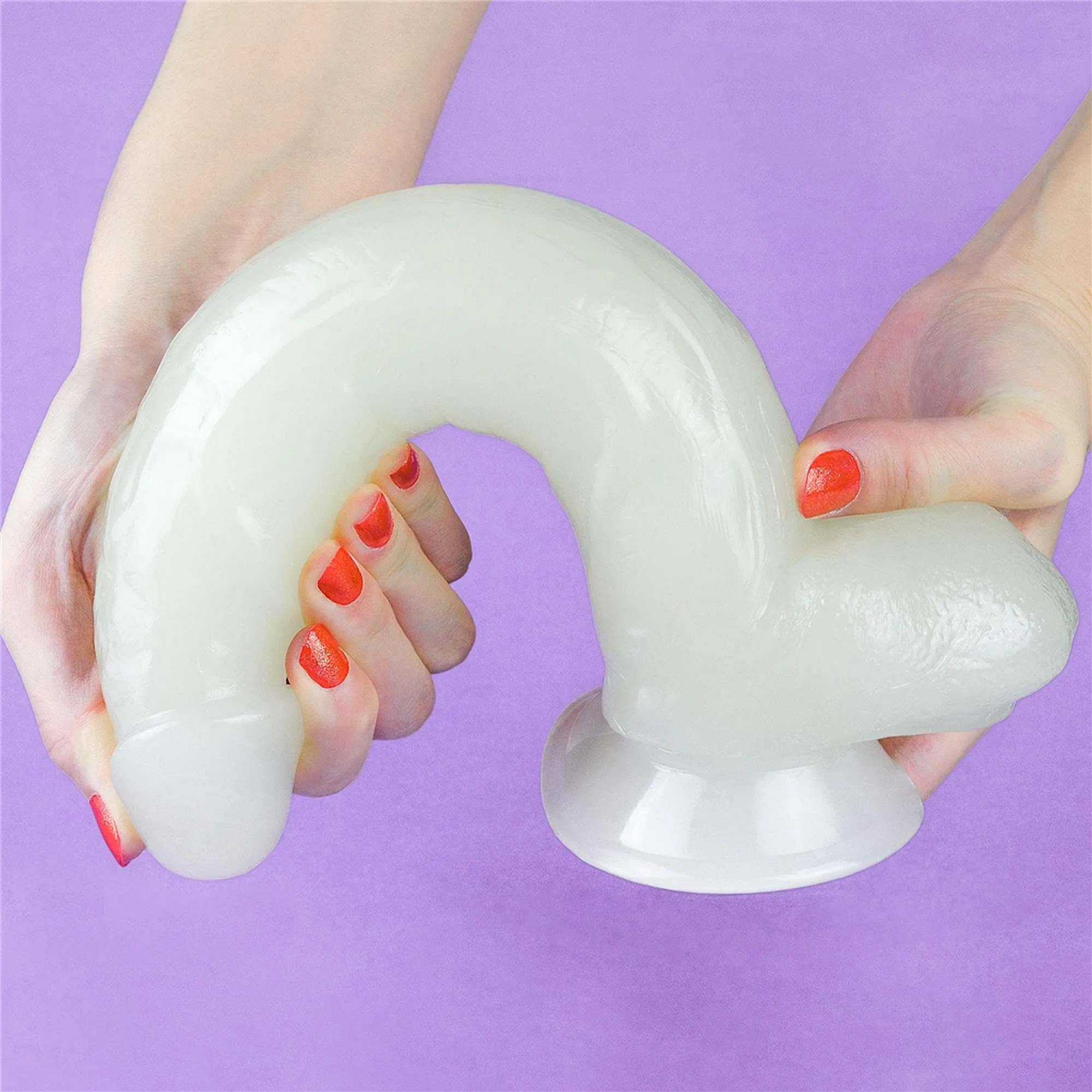 Неоновый фаллоимитатор LoveToy Lumino Play, 26 см (голубой)