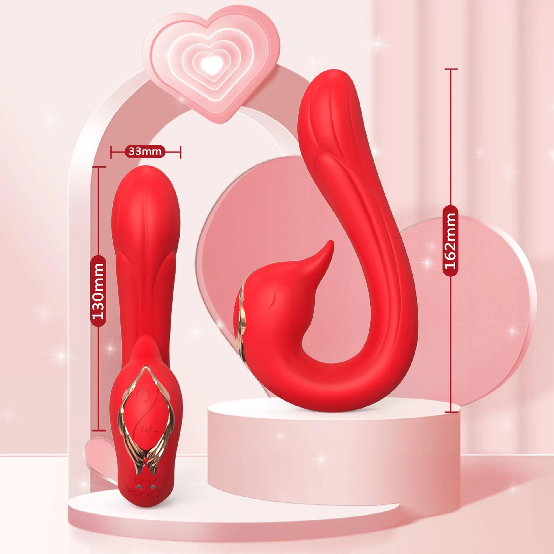 Вибратор B - Series Joy Swan Red, 16.2 см (красный)