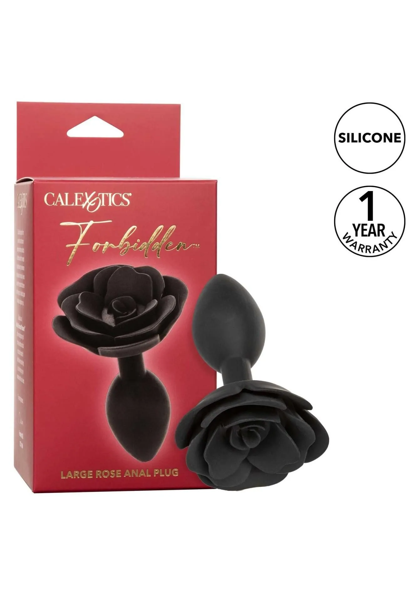 Анальная пробка Calexotics Rose Anal Plug Small, 10.2 см (черный)