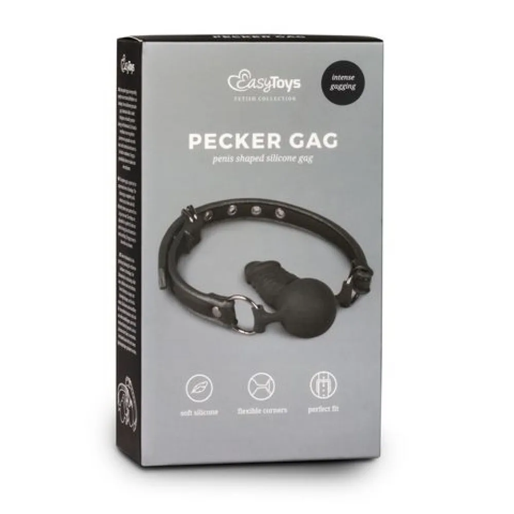Кляп EasyToys Knebel-Ball Gag With Silicone Dong, 9.5 см (черный)