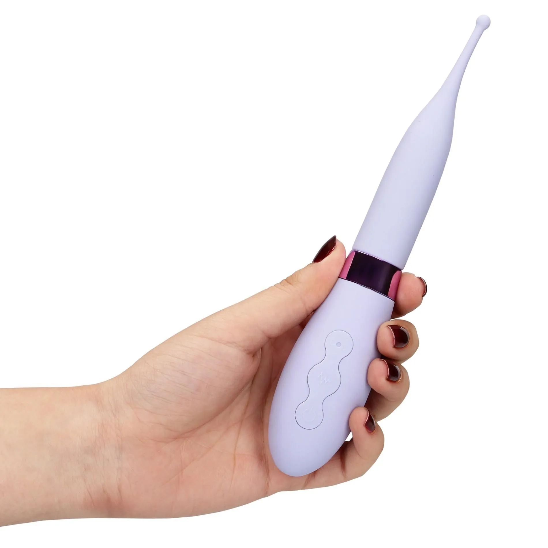 Loveline Silicone Tip - Wibrator, Liliowy, 19.8 cm