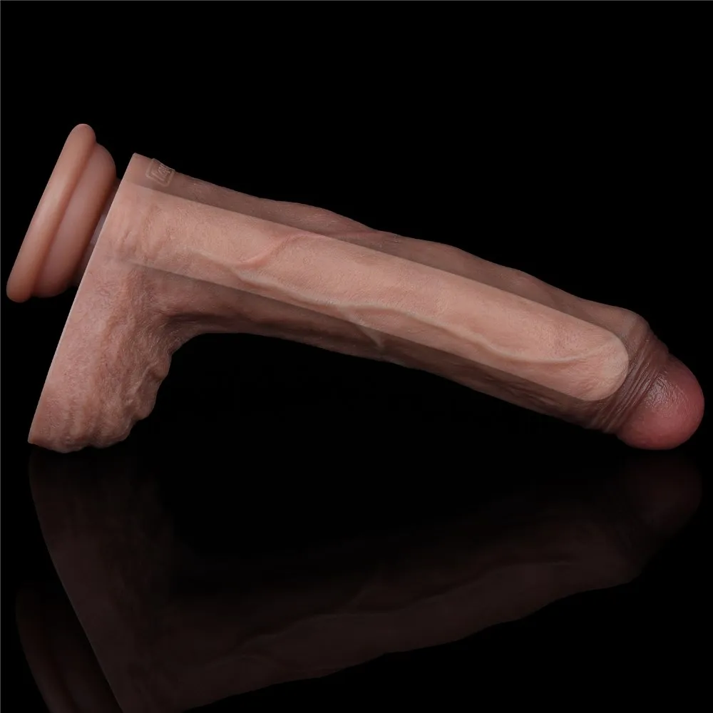 Фаллоимитатор Dildo 8.5'' Dual Layered Silicone Cock, 22 см (коричневый)