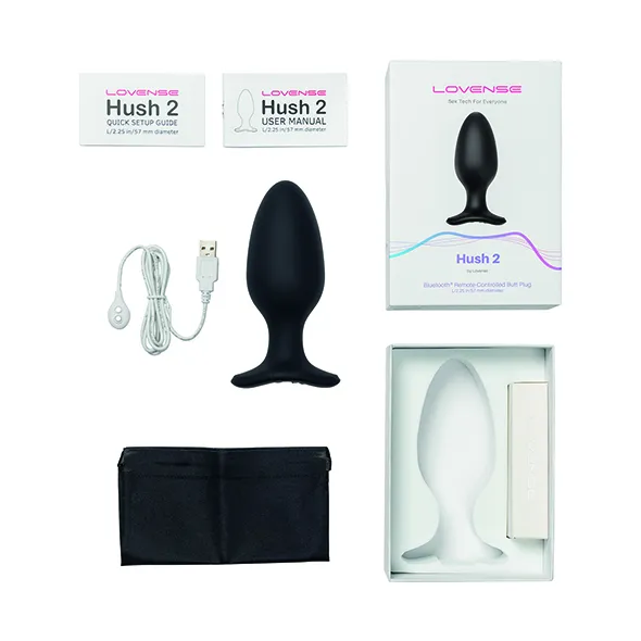Lovense Hush 2 L - Korek analny, Czarny, 15 cm