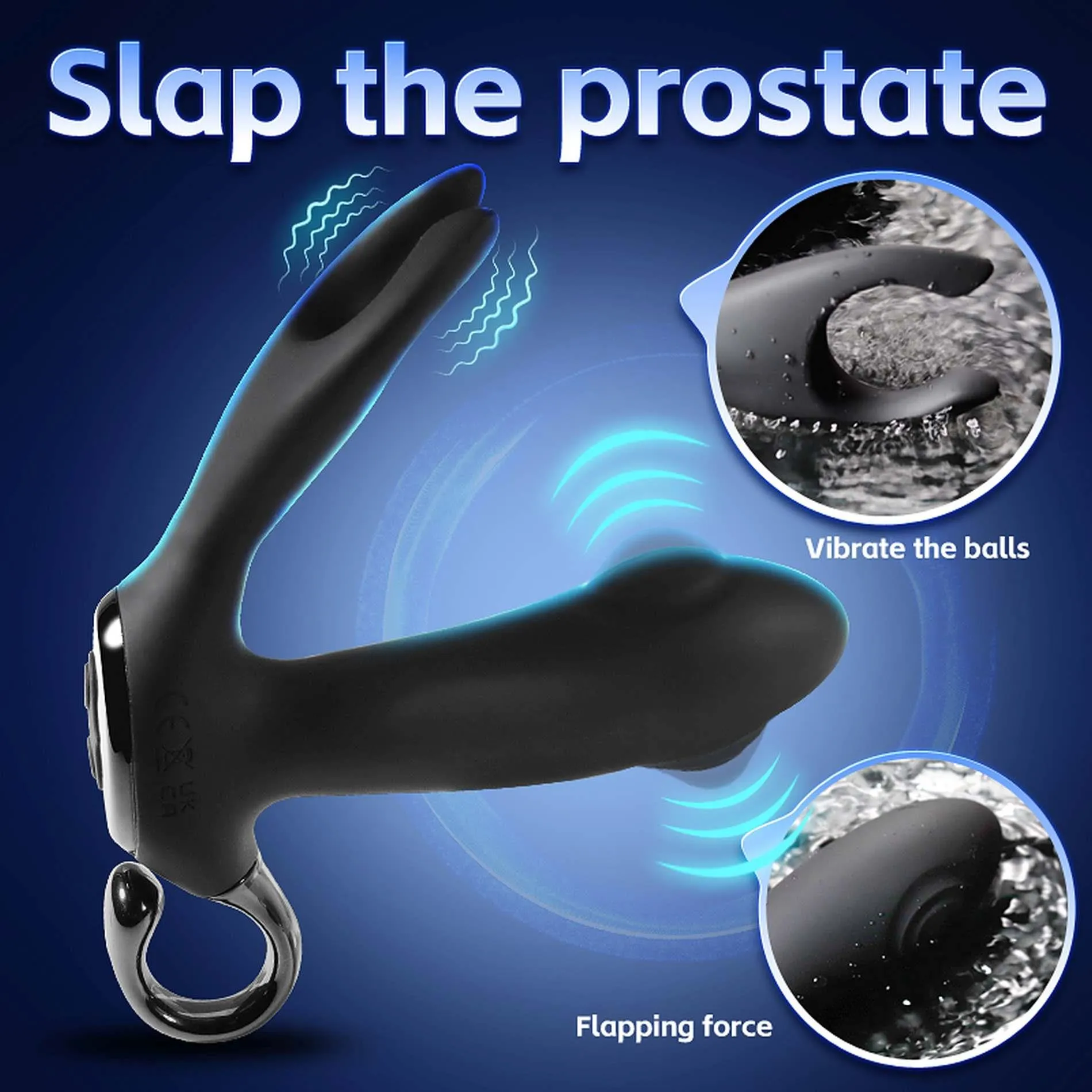Стимулятор простати B - Series Cute Dual Tapping Anal, 10.1 см (чорний)
