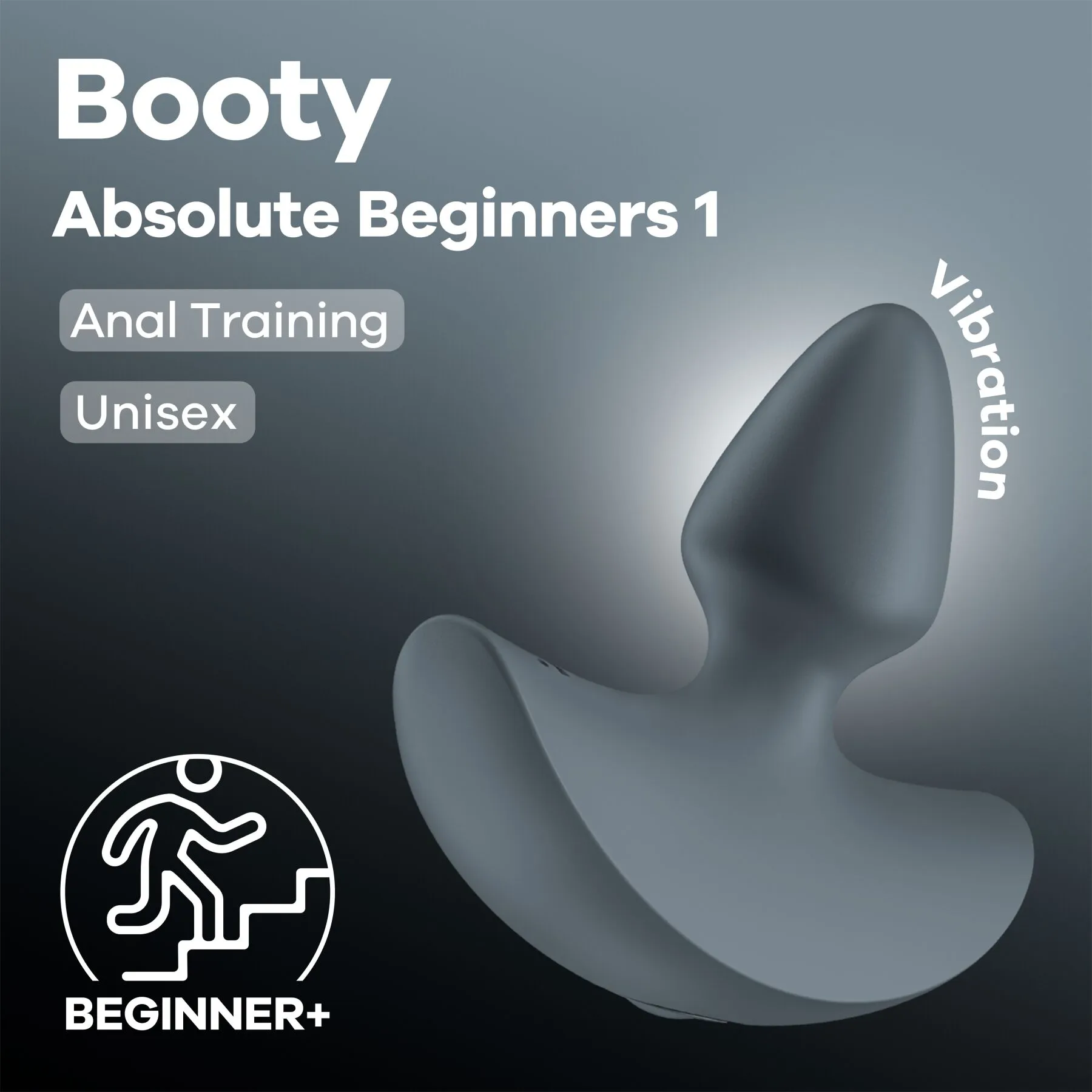 Satisfyer Booty Absolute Beginners 1 - Korek analny, Szary, 7.3 cm