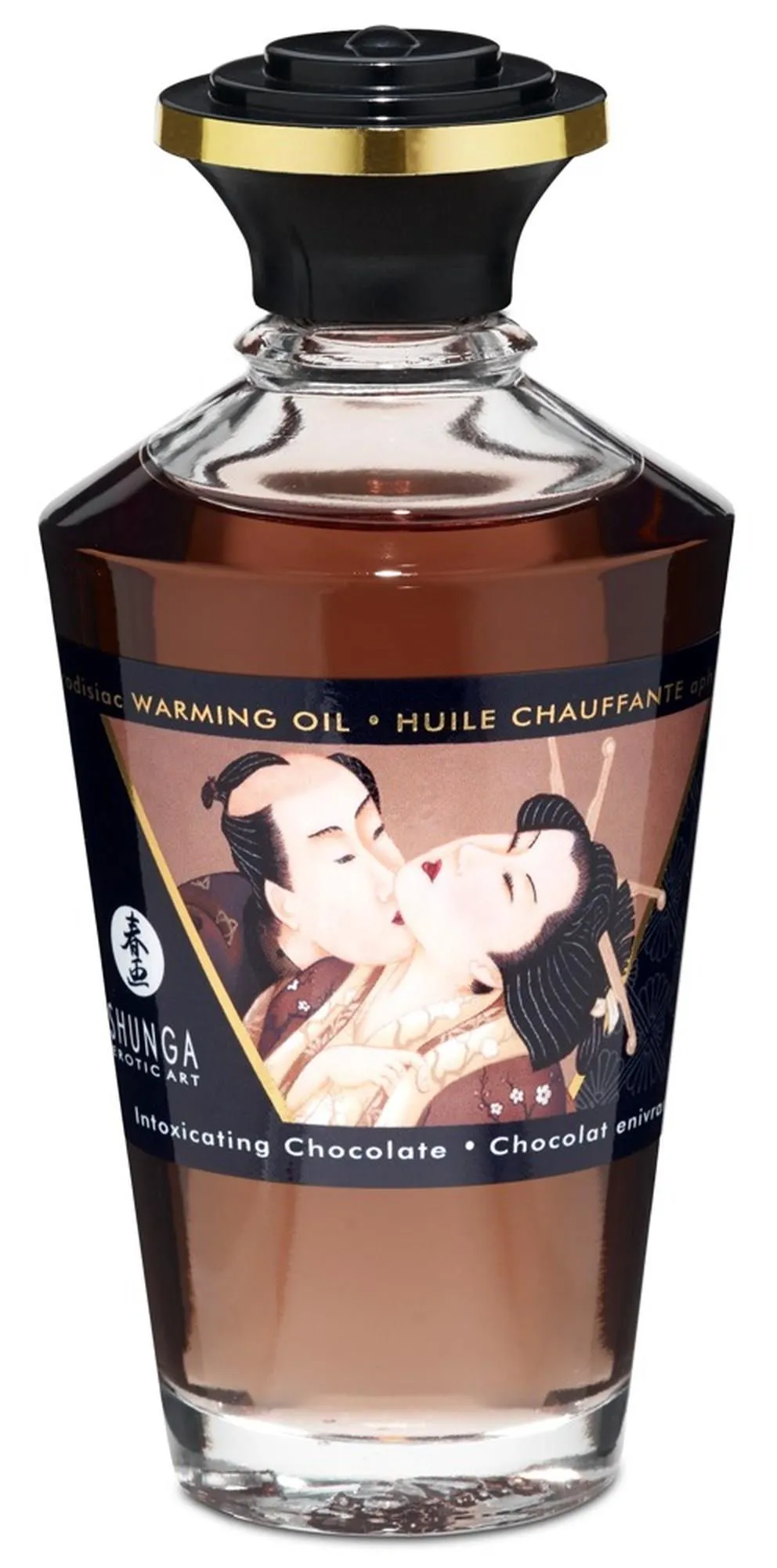 Shunga Aphrodisiac Warming Oil - Rozgrzewający olejek do masażu, Przezroczysty, Czekolada, 100 ml