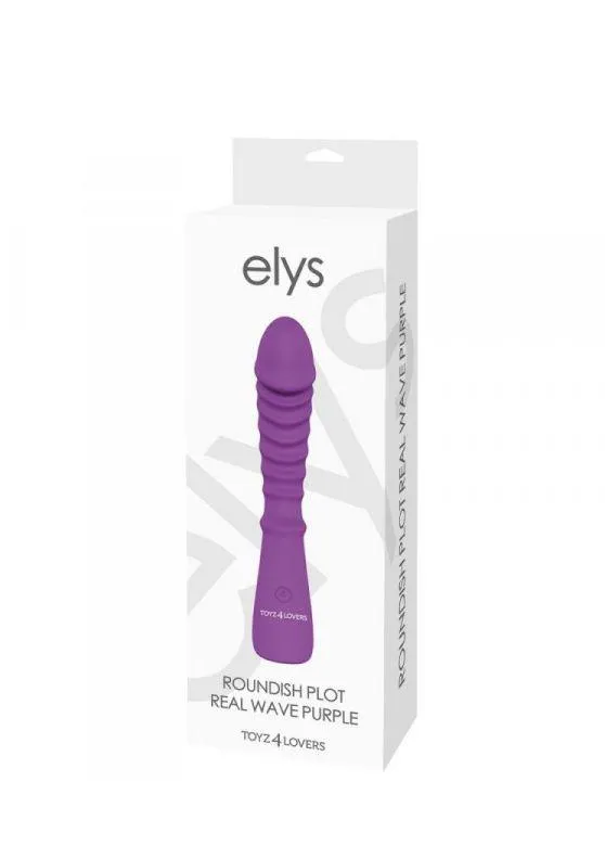Elys Roundish Plot Real Wave - Wibrator, Fioletowy, 20 cm