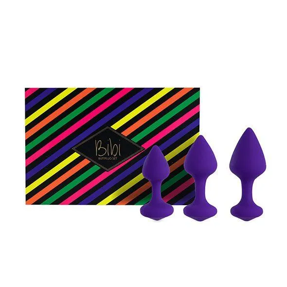 Набор анальных пробок FeelzToys Bibi, 3 шт (фиолетовый)