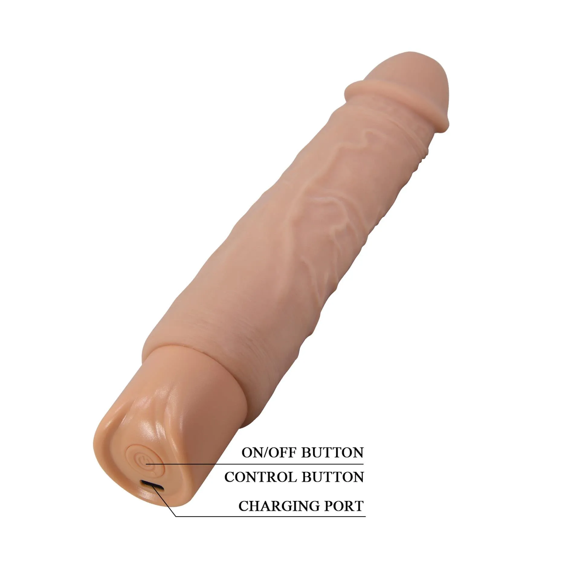Pretty Love Rufus Realistic - Wibrator, W kolorze cielistym, 23.8 cm