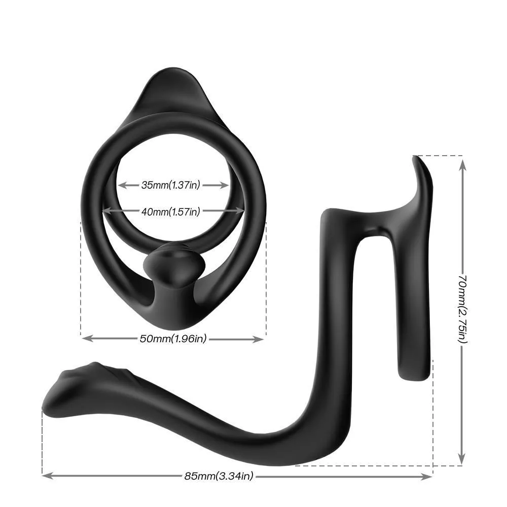 Ерекційне кільце B - Series Joy Tail, 8.5 см (чорний)